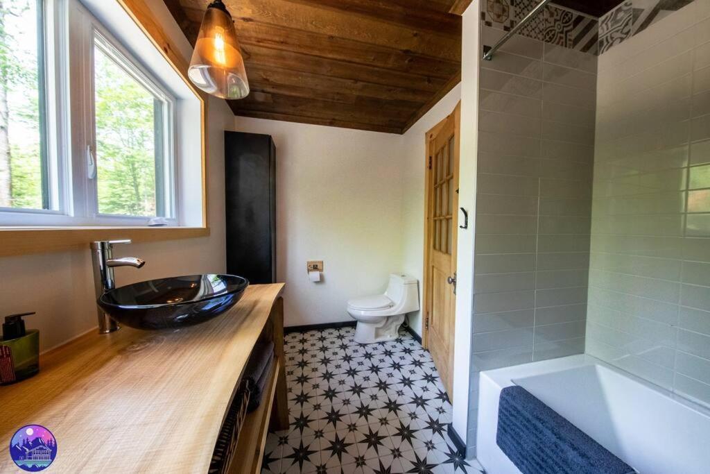 Chalet Deschamps- Spa- Chien Accepte- Nature- Estrie Mansonville Dış mekan fotoğraf